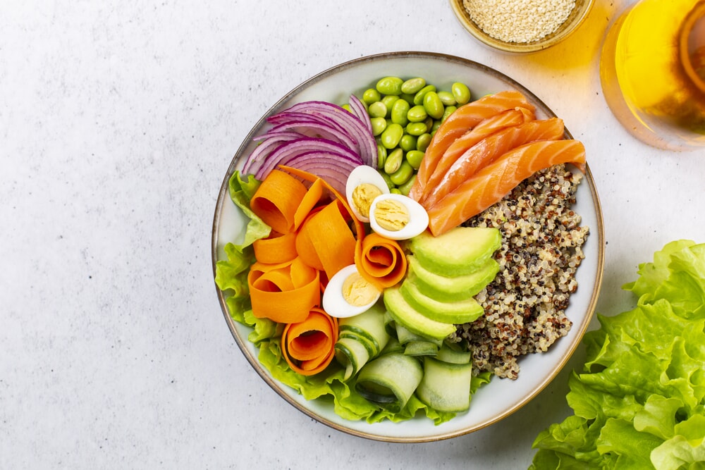 Colorful high-fiber salad